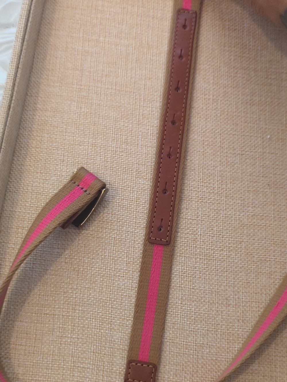 J Crew Skinny Belt Pink Brown Gold Square Buckle - Picture 4 of 11